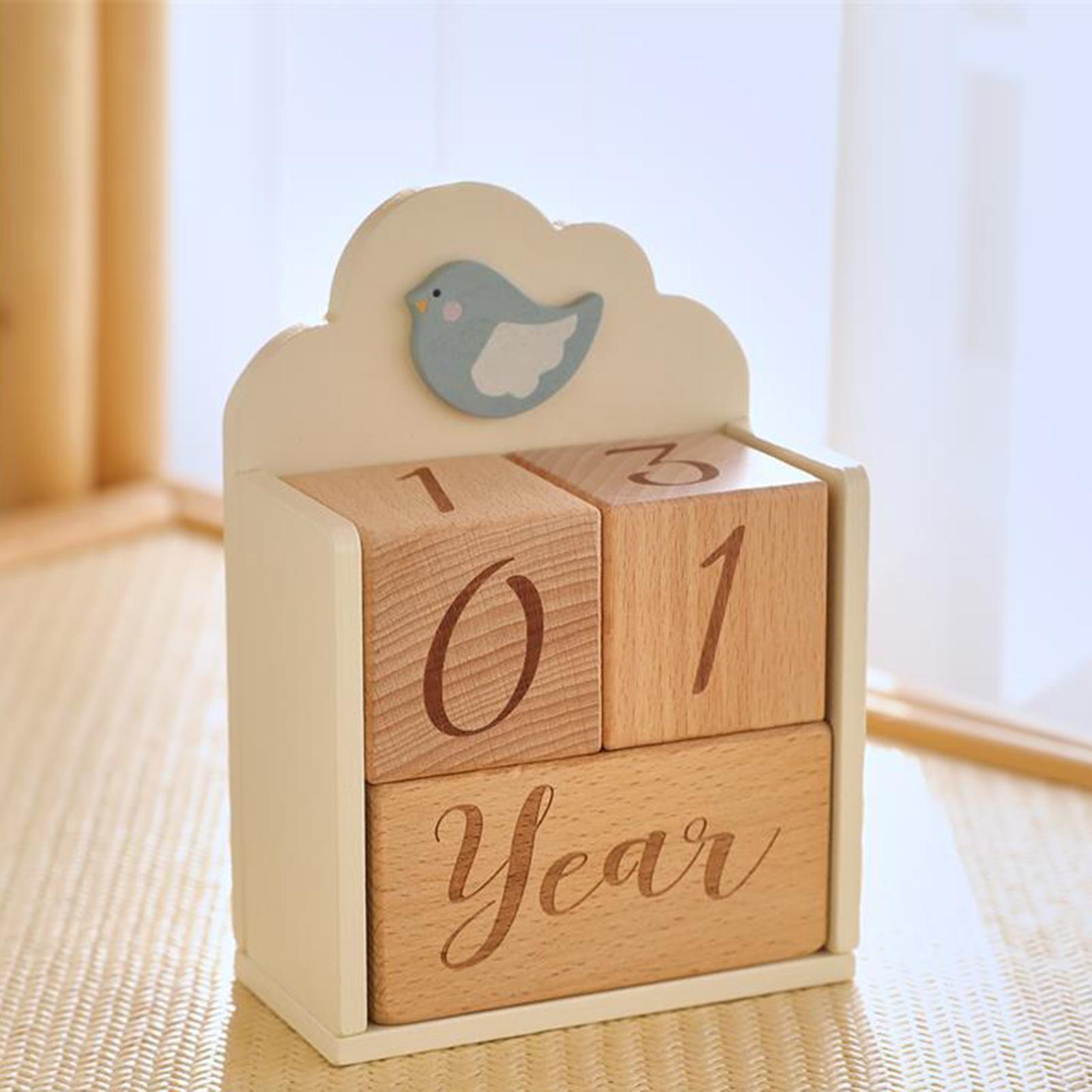 Baby Nursery Age - Wooden Baby Age Blocks Unique Portable