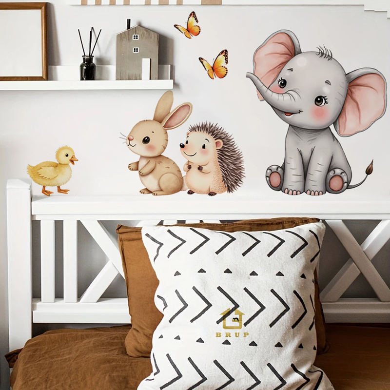 Baby Nursery Stickers - Cartoon Animal Wall Sticker - Elephant