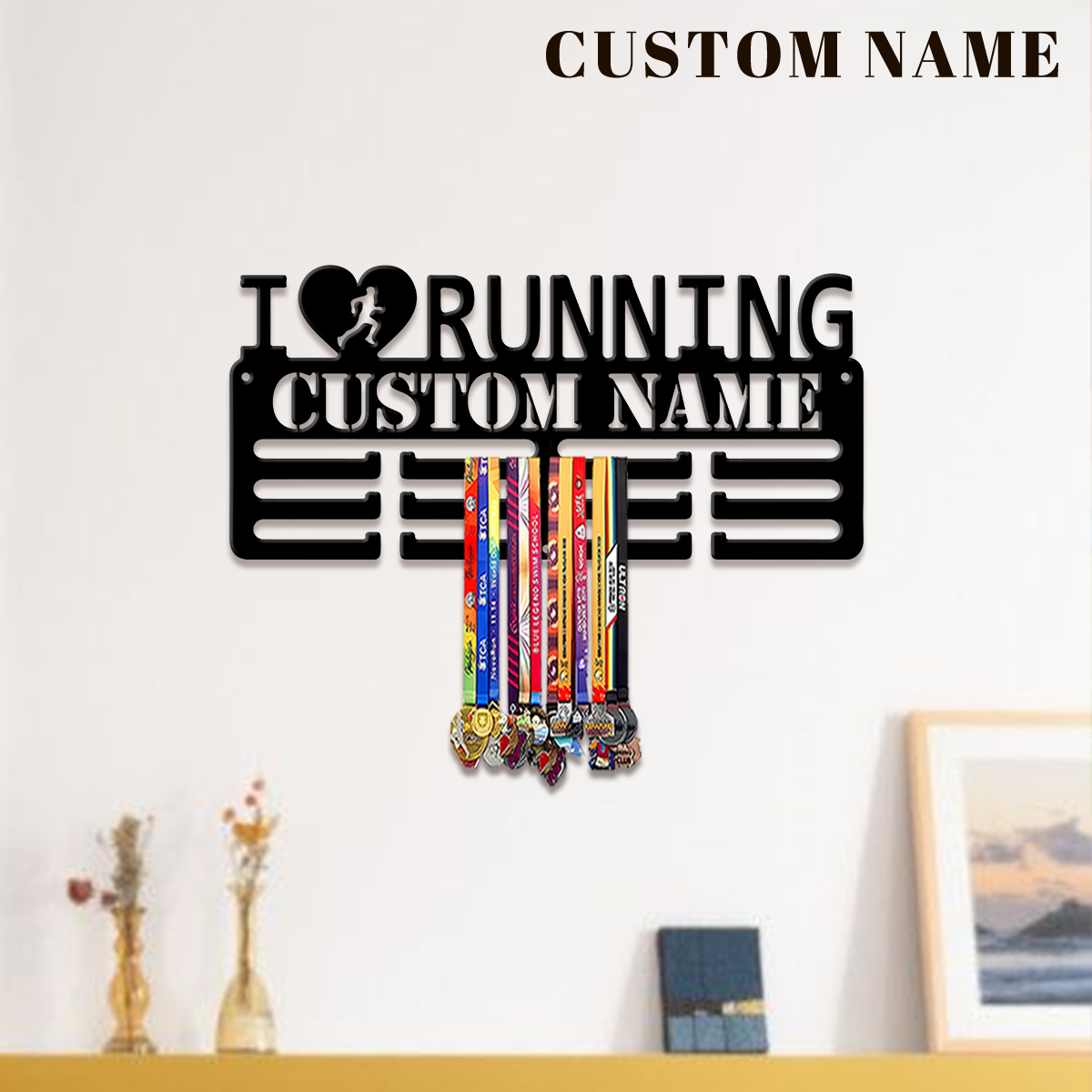 Baby Nursery Ornaments - Custom I Love Running Metal Medal