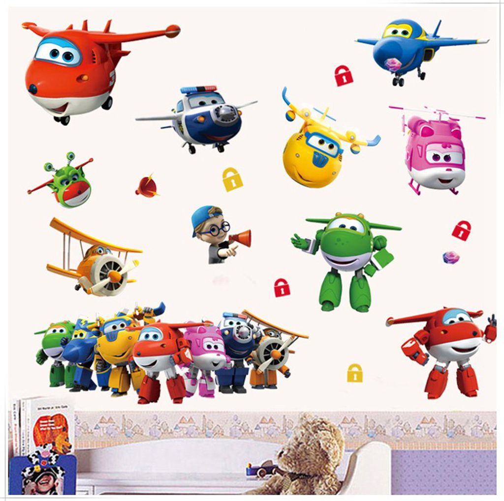 Hot Cartoon Super Wings Deform - Baby Nursery Stickers 评论和价格