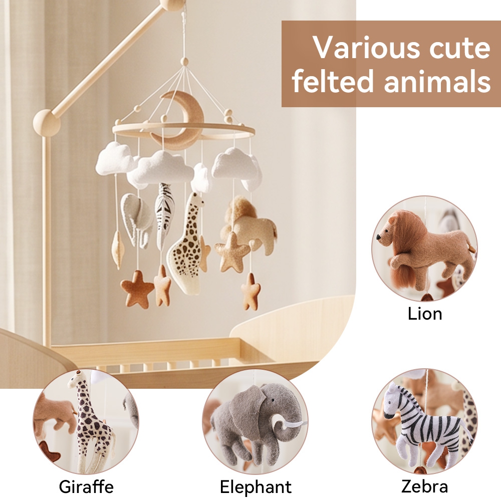 Crib Mobile Bed Bell Wooden Ba - Crib Mobile Musical 评论和价格