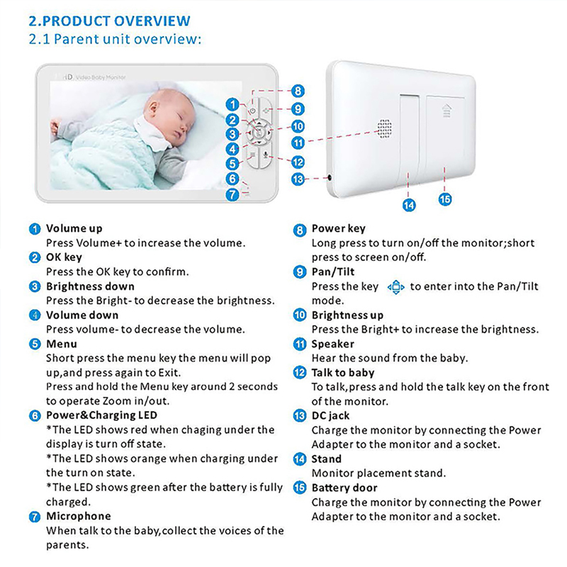7.0 Inch Video Baby Monitor 10 - Baby Monitor Split Screen 评论和价格