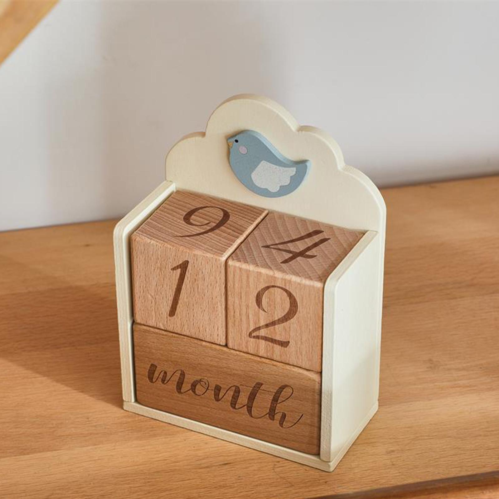 Wooden Baby Milestone Age Bloc - Baby Nursery Age 评论和价格