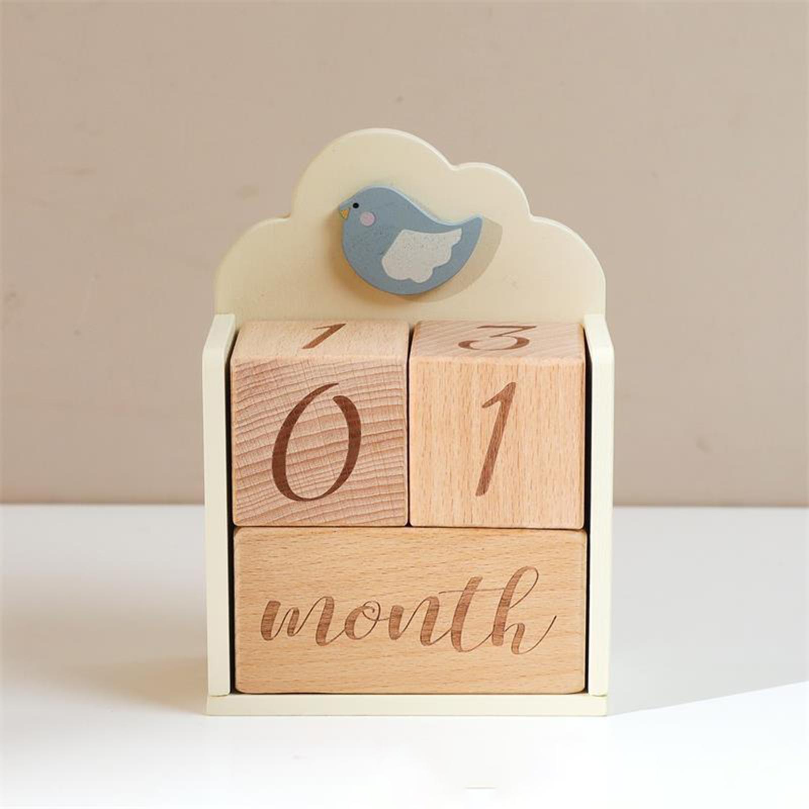 Wooden Baby Milestone Age Bloc - Baby Nursery Age 评论和价格