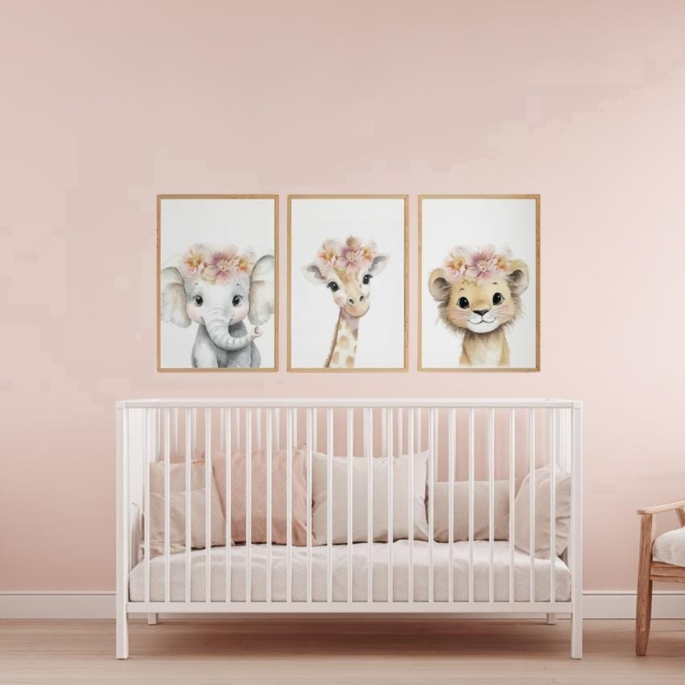 Baby Girl Nursery Wall Art Set - Baby Nursery Frames 评论和价格