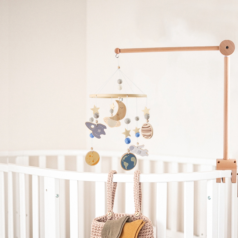 Baby Wooden Bed Bell Bracket M - Crib Mobile Musical 评论和价格