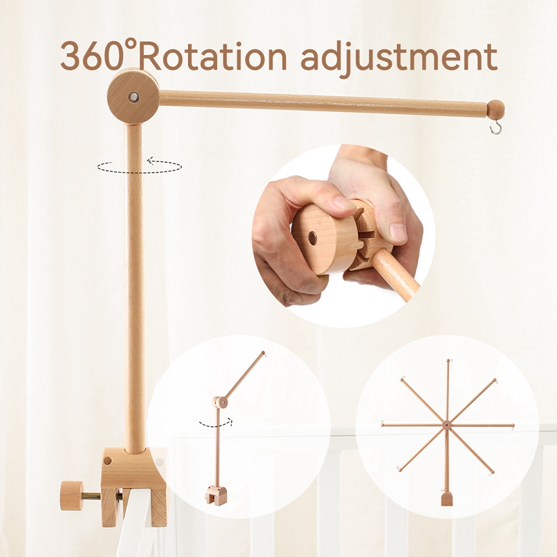Baby Wooden Bed Bell Bracket M - Crib Mobile Musical 评论和价格