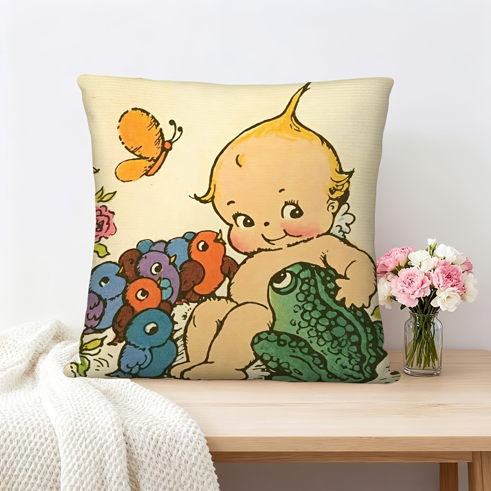 Cute Baby Frog Nursery Decor P - Baby Nursery Cushion 评论和价格