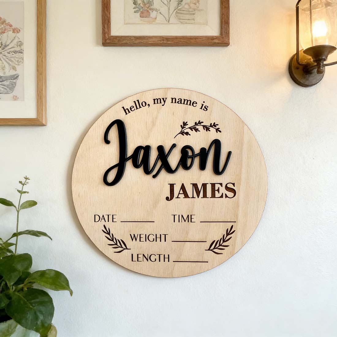 1Pc Custom Baby Announcement S - Baby Nursery Ornaments 评论和价格