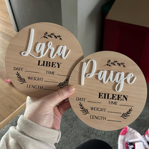 1Pc Custom Baby Announcement S - Baby Nursery Ornaments 评论和价格