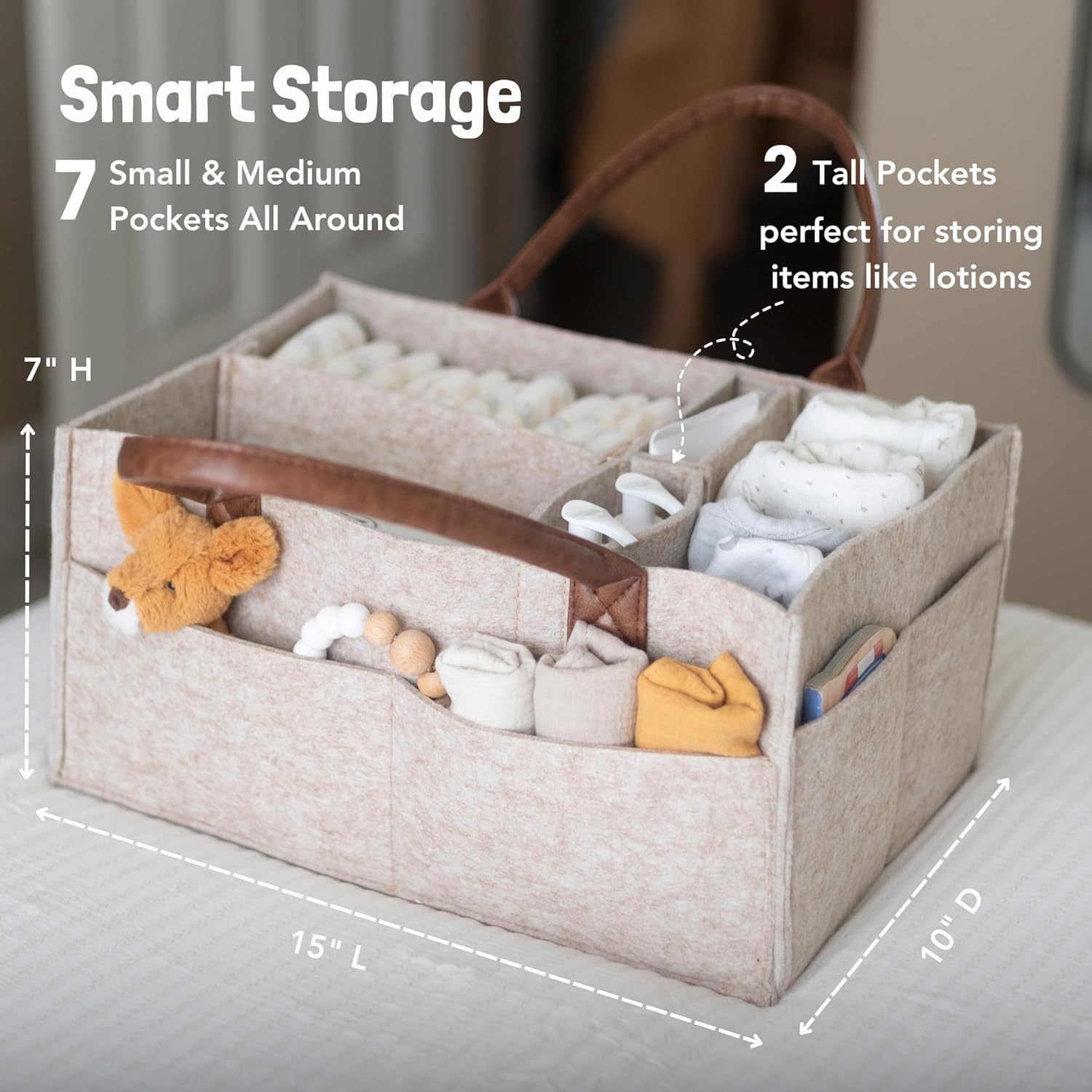 Baby Felt Storage Nursery Orga - Baby Nursery Basket 评论和价格