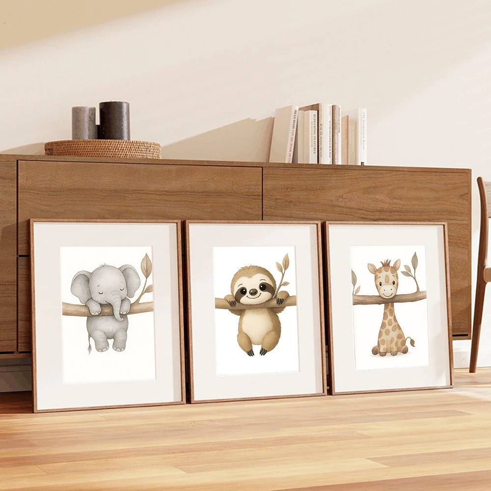 Neutral Boho Safari Baby Anima - Baby Nursery Wallpaper Neutral 评论和价格