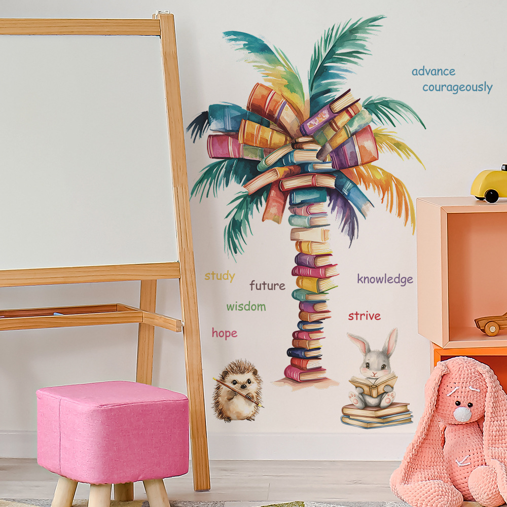 Book Coconut Tree Wall Sticker - Baby Nursery Books 评论和价格