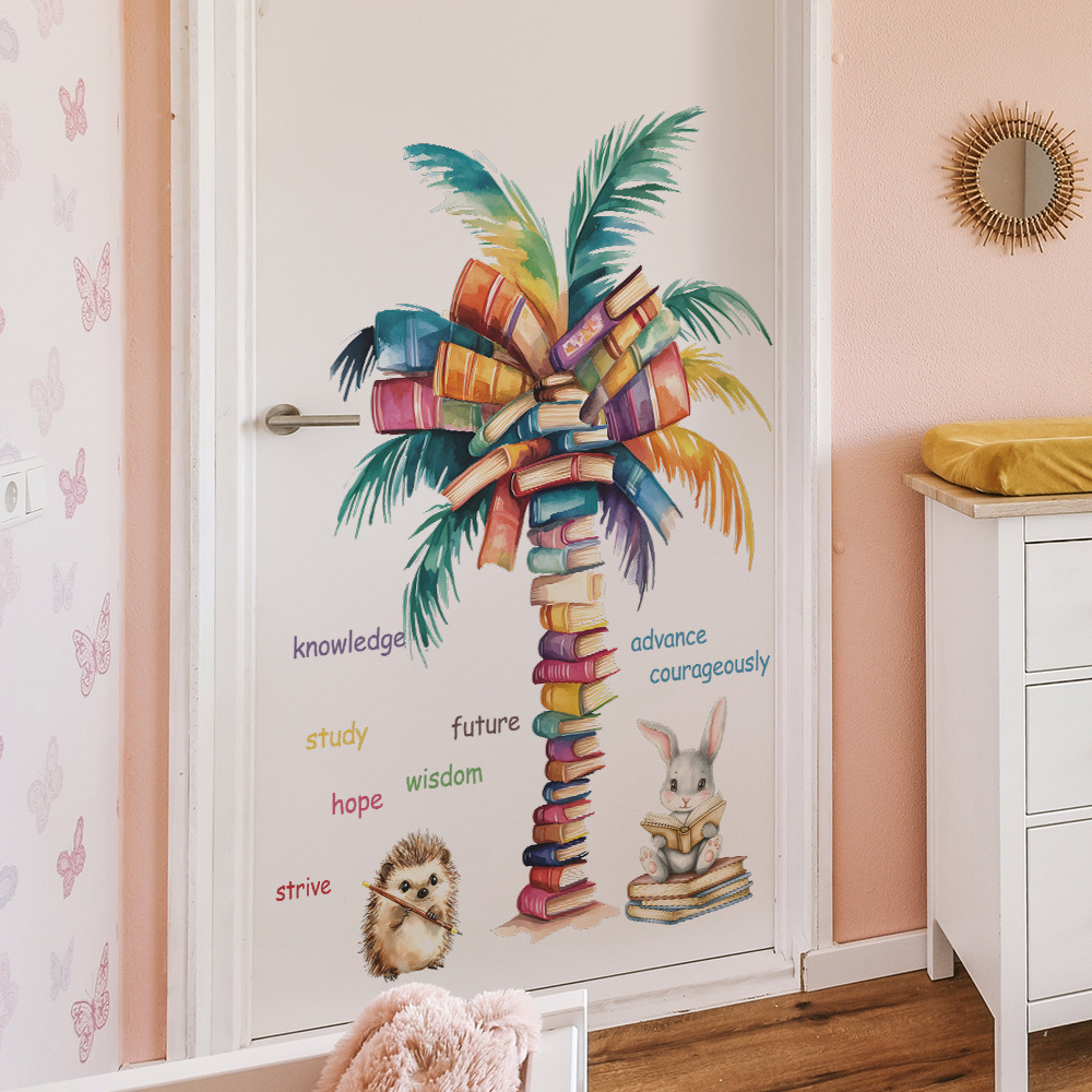 Book Coconut Tree Wall Sticker - Baby Nursery Books 评论和价格
