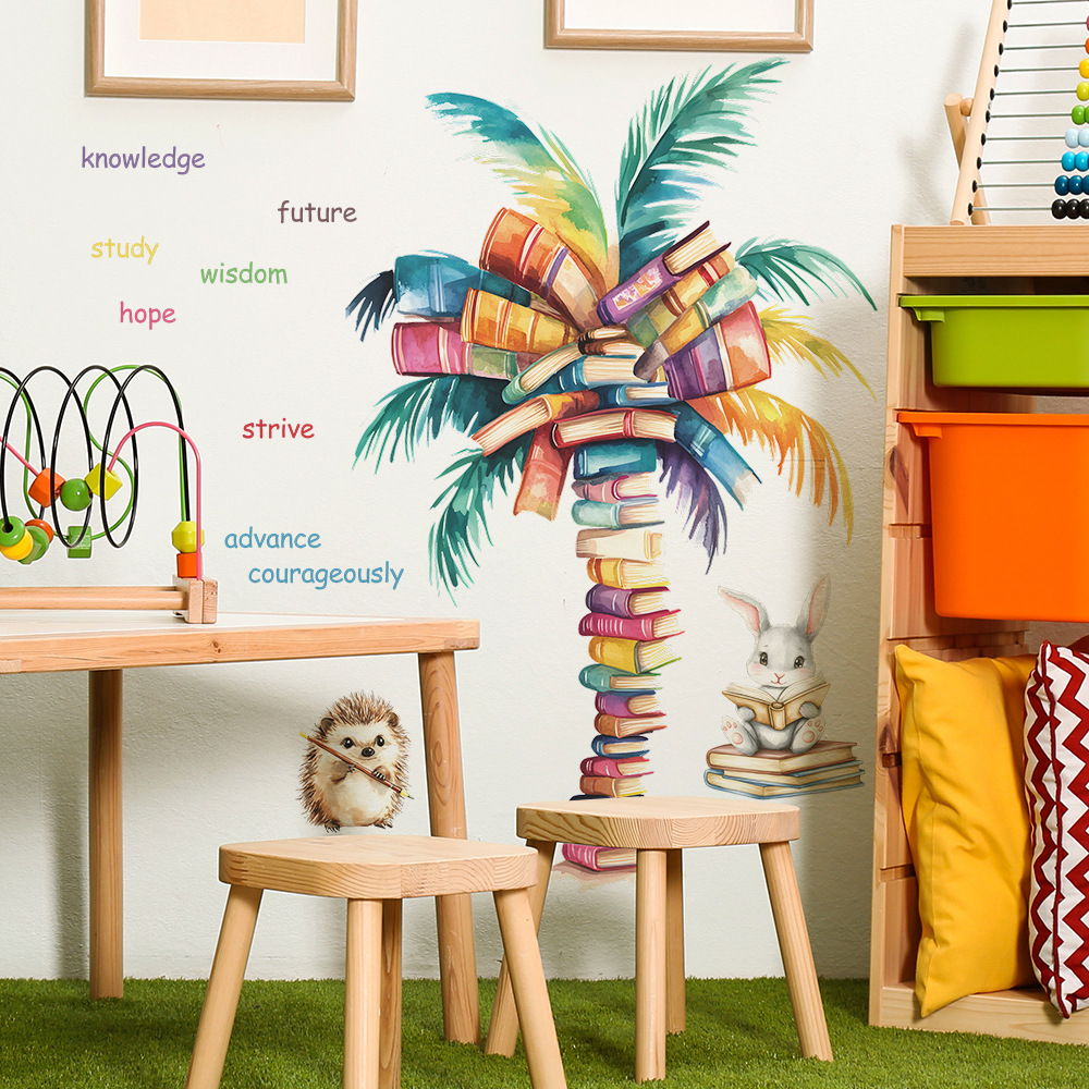 Book Coconut Tree Wall Sticker - Baby Nursery Books 评论和价格