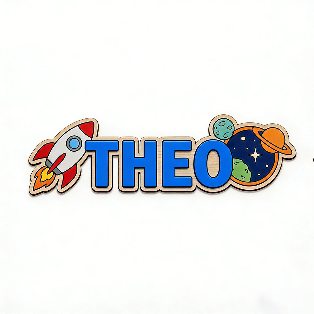 Personalized Space Rocket Name - Baby Nursery Ornaments 评论和价格