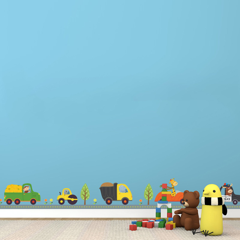 Cartoon Animals Car Wall Stick - Baby Nursery Stickers 评论和价格