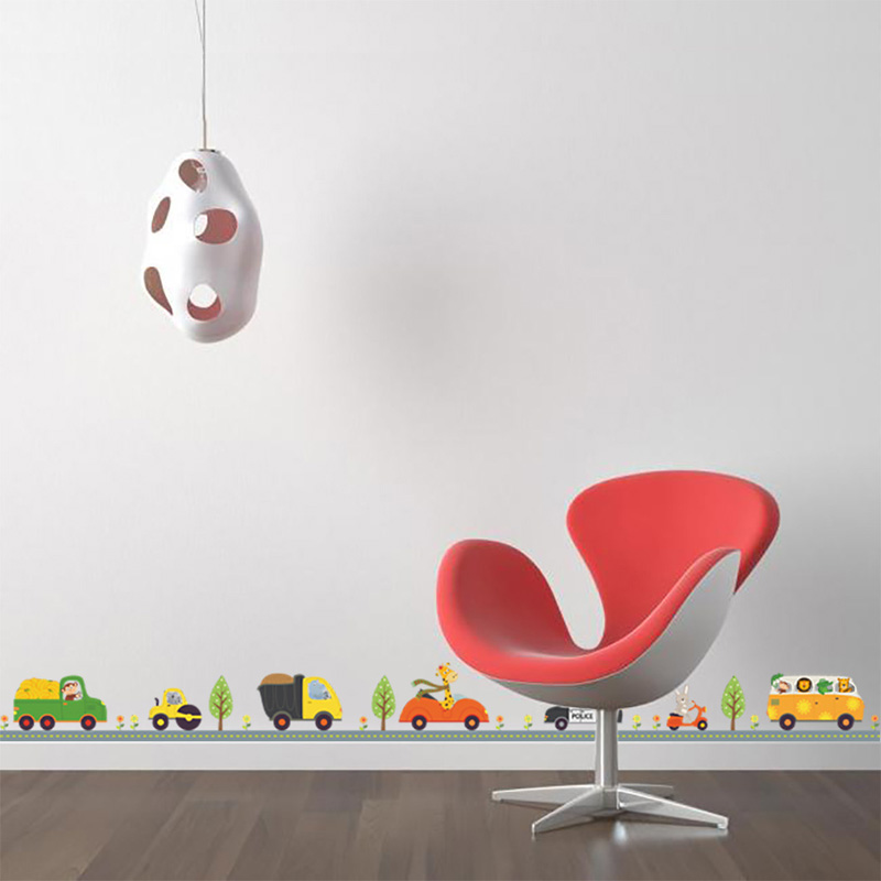 Cartoon Animals Car Wall Stick - Baby Nursery Stickers 评论和价格