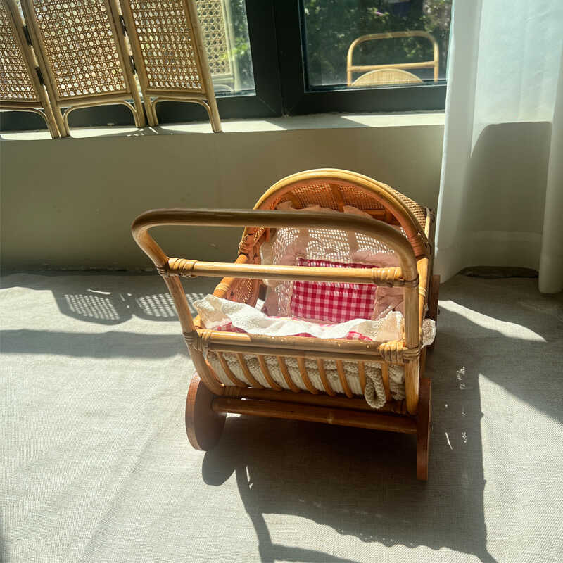 Woven Rattan Baby Stroller Vin - Baby Nursery Basket 评论和价格