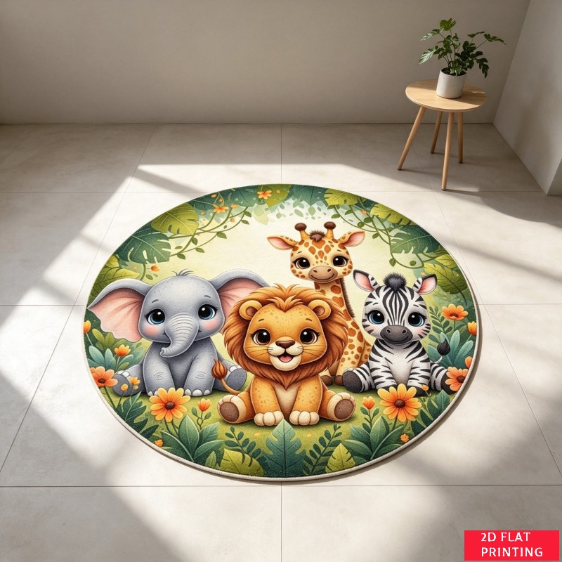 Jungle Safari Baby Animals Lio - Baby Nursery Jungle Rug 评论和价格