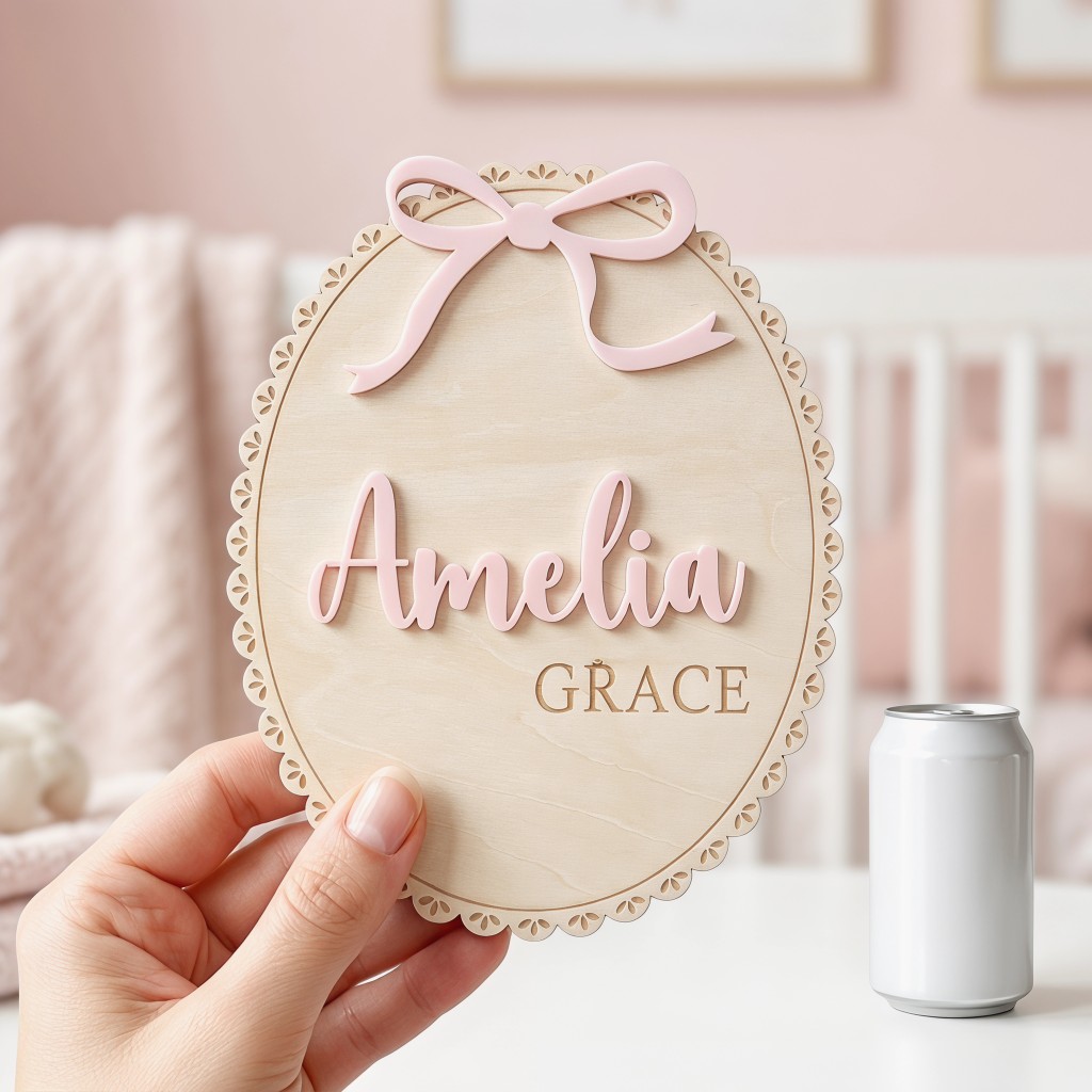 1Pc Custom Bow Lace Edge Baby  - Baby Nursery Ornaments 评论和价格