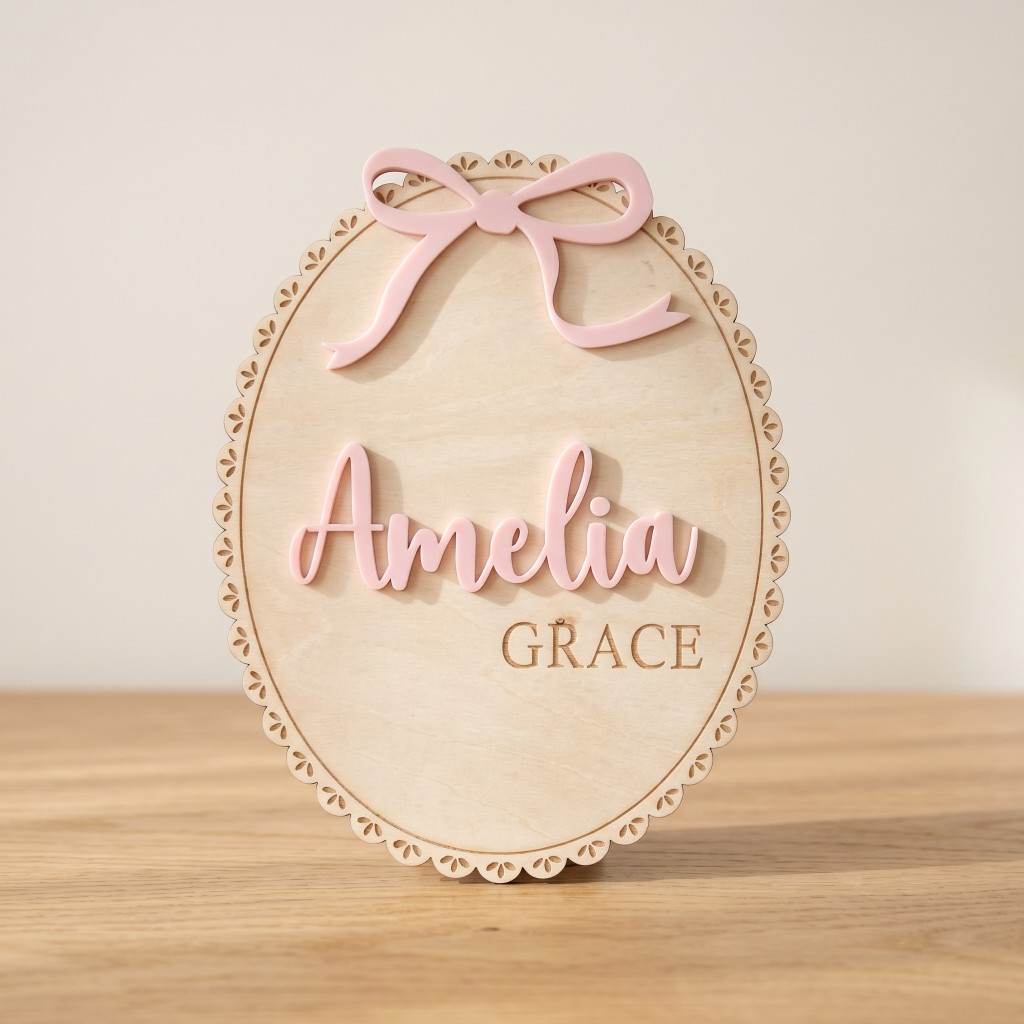 1Pc Custom Bow Lace Edge Baby  - Baby Nursery Ornaments 评论和价格