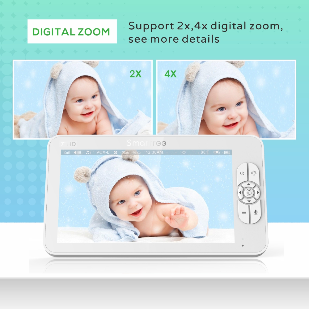 7.0 Inch HD Video Baby Monitor - Baby Monitor Split Screen 评论和价格