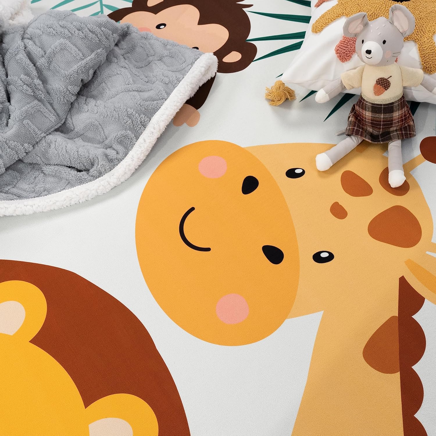 Soft Round Jungle Animal Print - Baby Nursery Jungle Rug 评论和价格