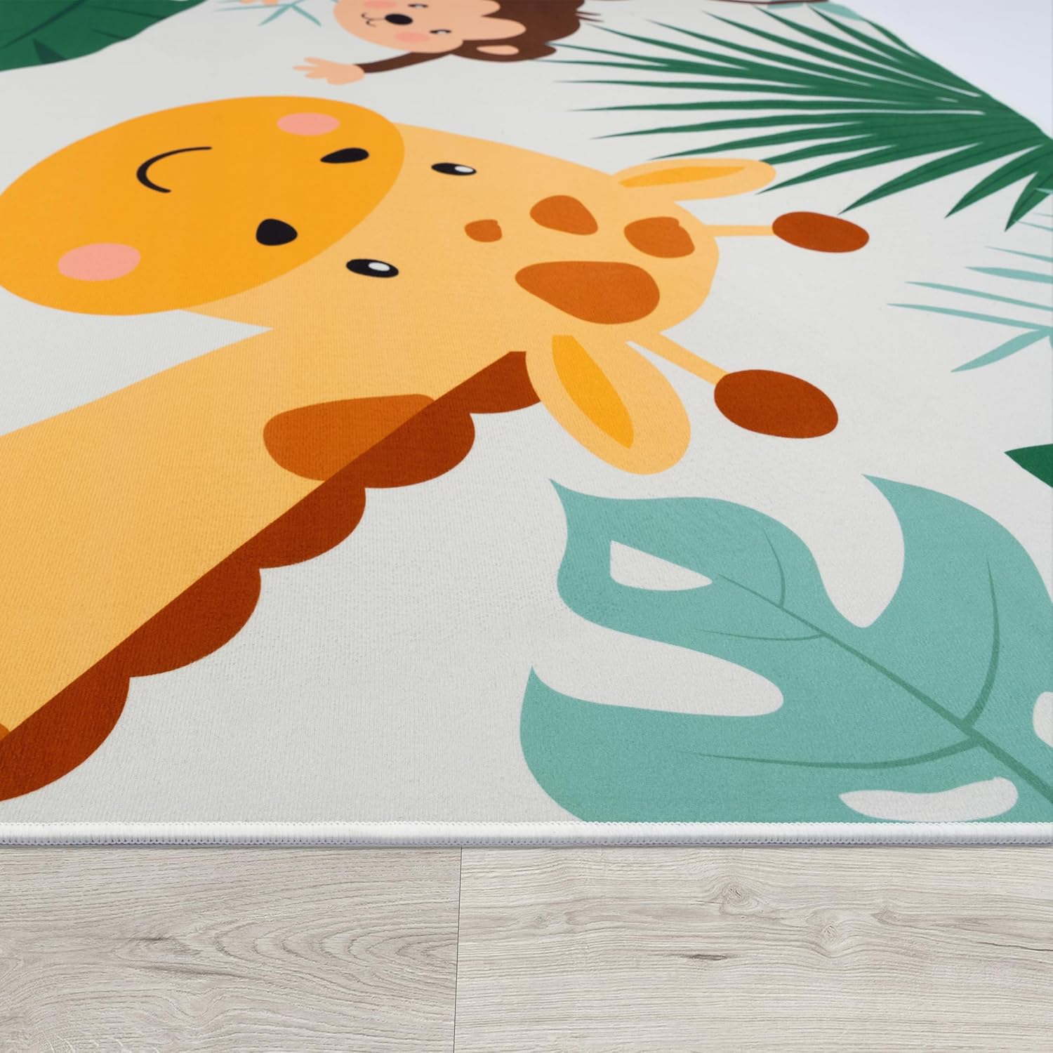 Soft Round Jungle Animal Print - Baby Nursery Jungle Rug 评论和价格