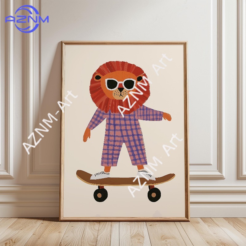 1PC Funny Animal Skateboarding - Baby Nursery Ornaments 评论和价格