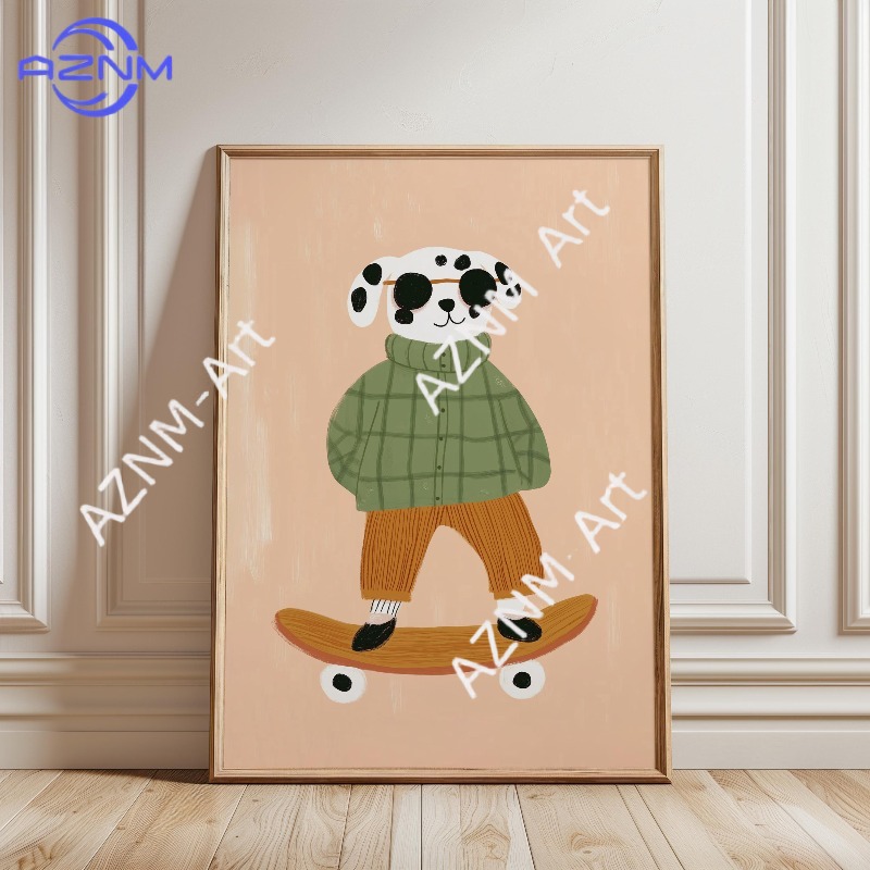 1PC Funny Animal Skateboarding - Baby Nursery Ornaments 评论和价格