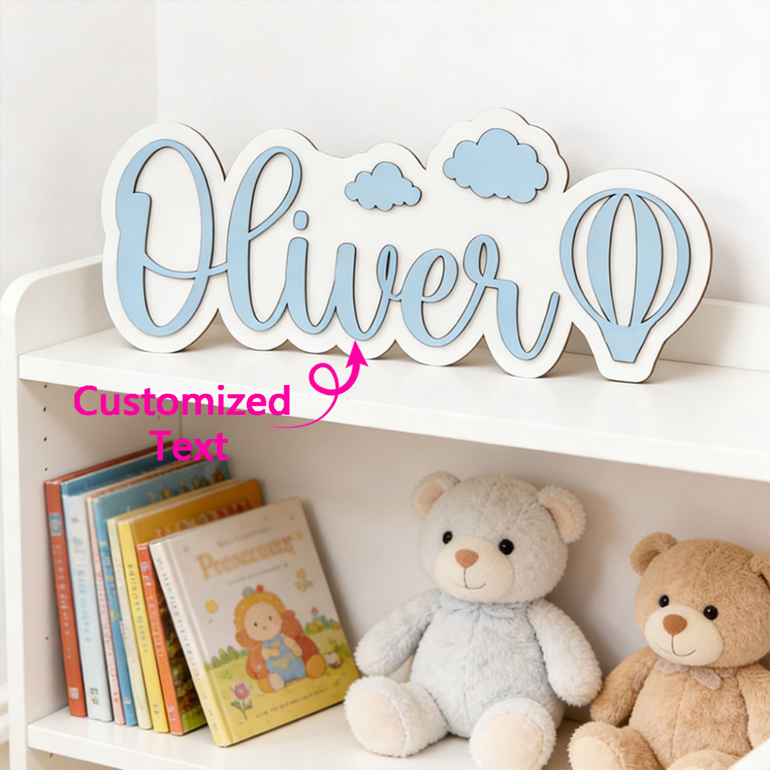 Personalized Hot Air Balloon & - Baby Nursery Ornaments 评论和价格