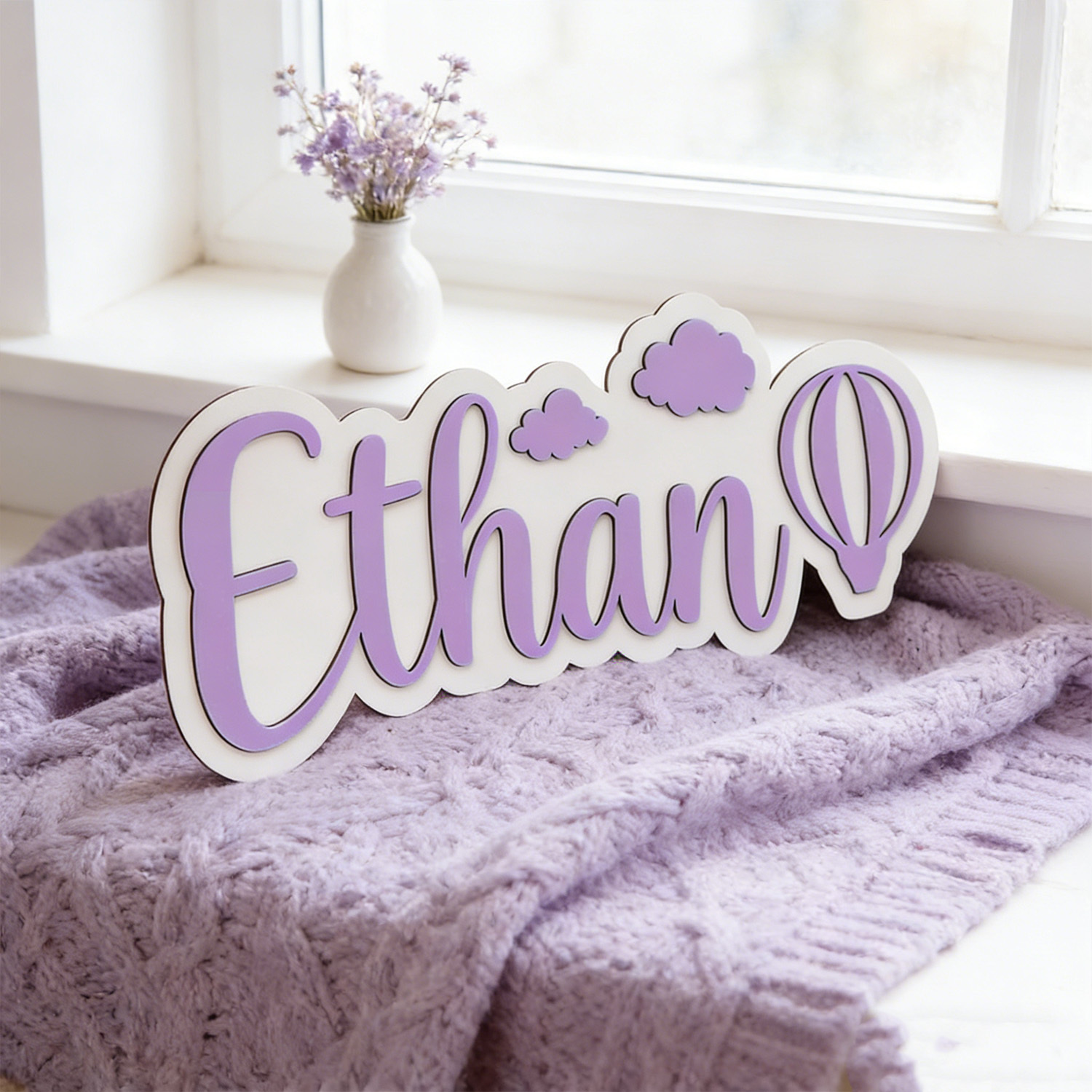 Personalized Hot Air Balloon & - Baby Nursery Ornaments 评论和价格