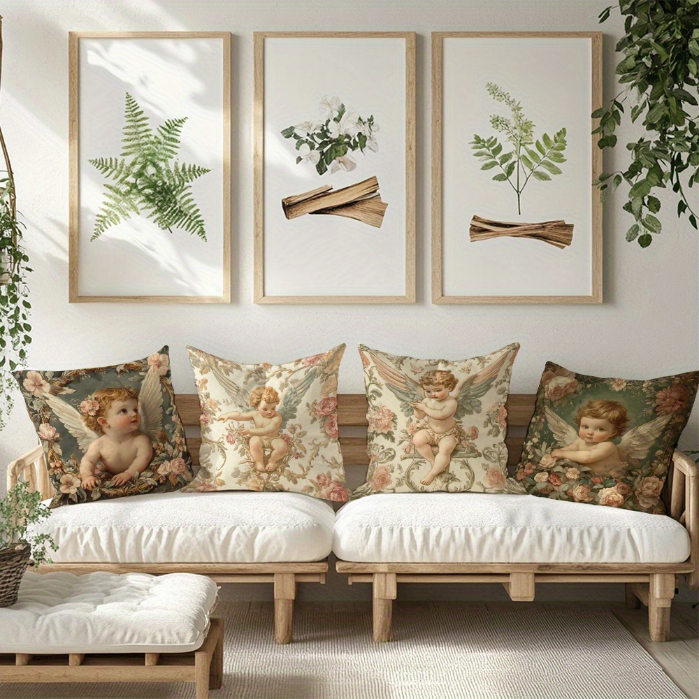 Printed Angel Floral Pillow Co - Baby Nursery Pillow 评论和价格
