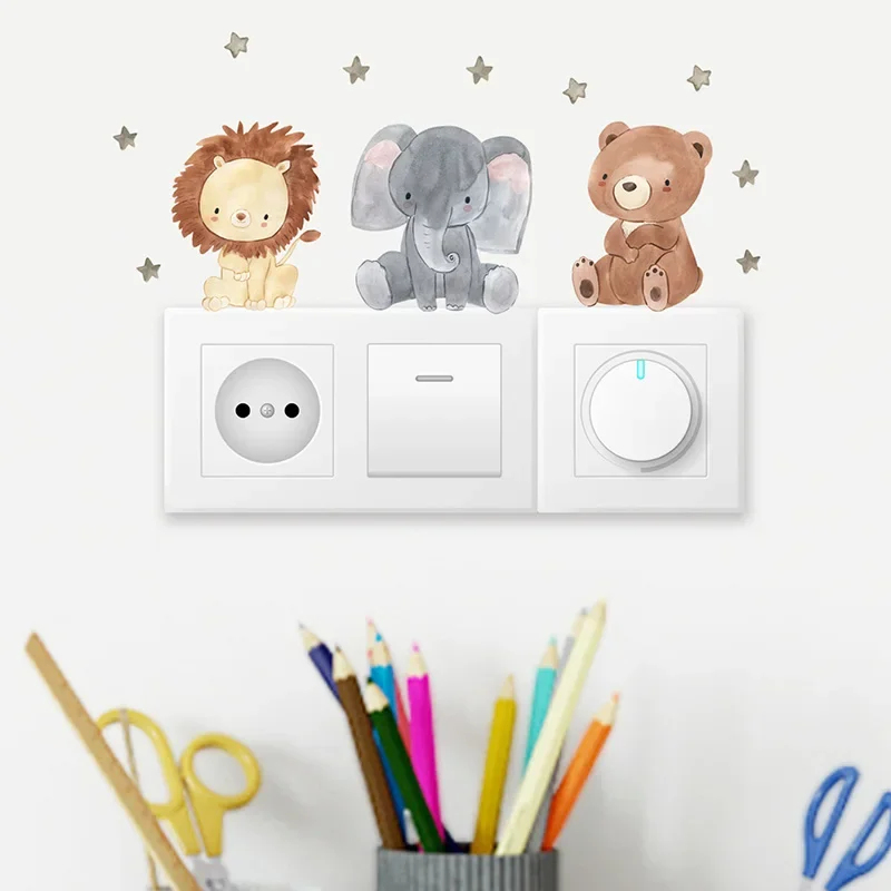 1/2/4/6set Cartoon Animals Wal - Baby Nursery Stickers 评论和价格