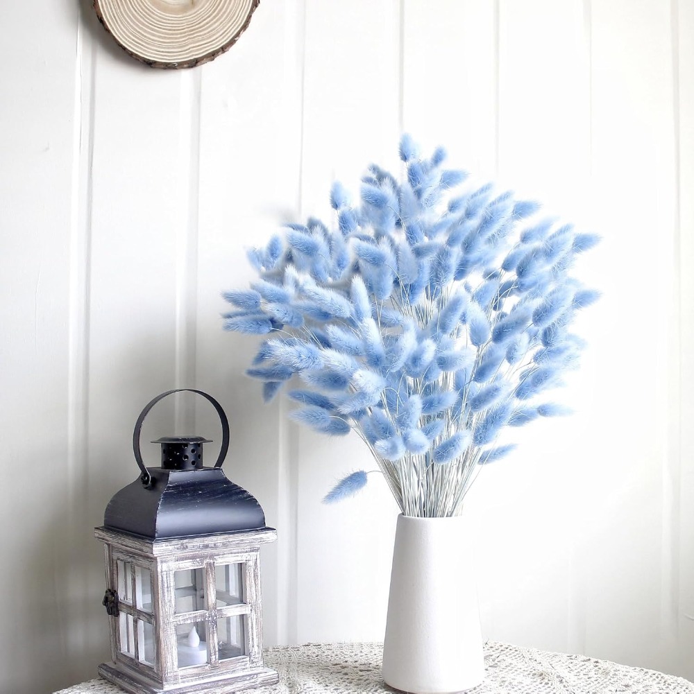 100PCS Blue Hare's-tail Grass  - Baby Nursery Ornaments 评论和价格