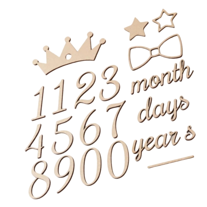 Wooden Milestones Number and W - Baby Nursery Age 评论和价格