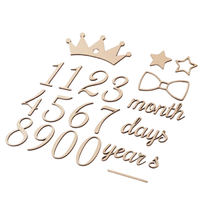 Wooden Milestones Number and W - Baby Nursery Age 评论和价格