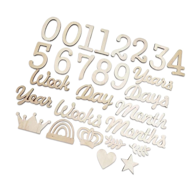 Wooden Milestones Number and W - Baby Nursery Age 评论和价格