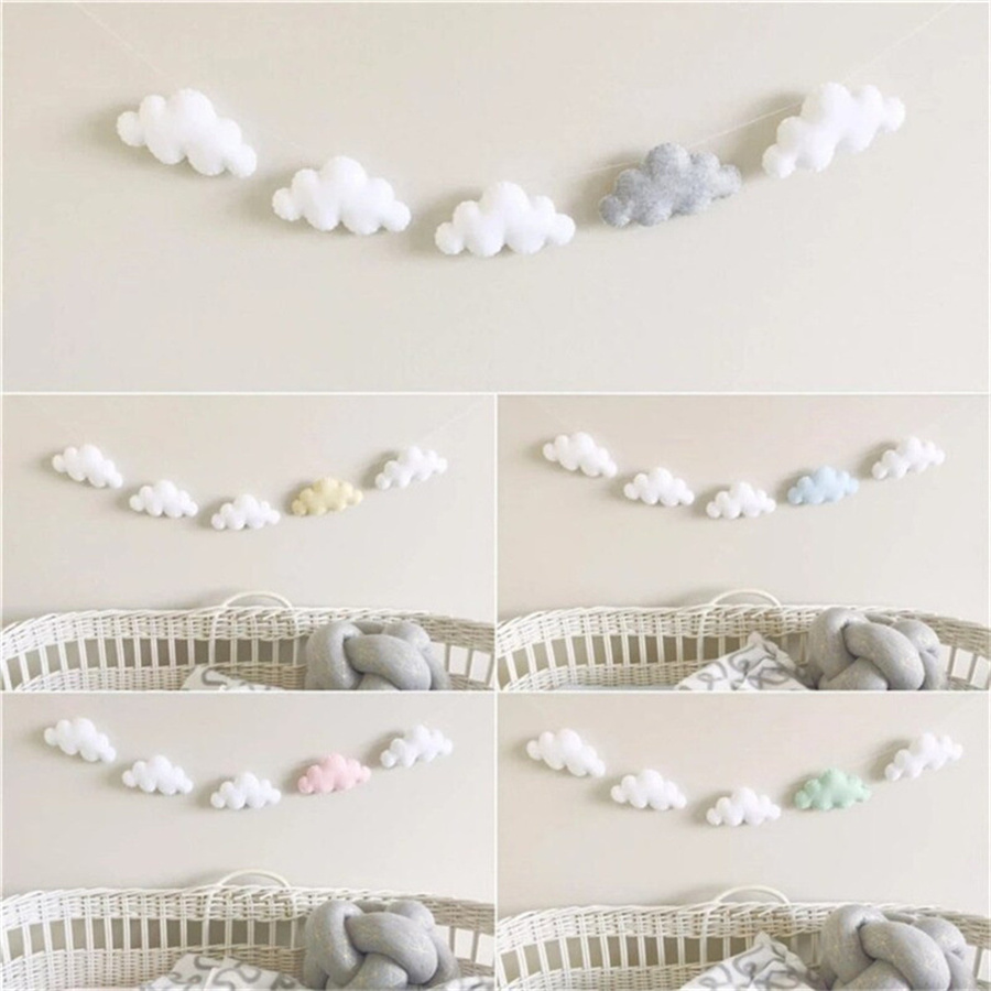 Nordic Felt Cloud Garlands Str - Baby Nursery Ornaments 评论和价格