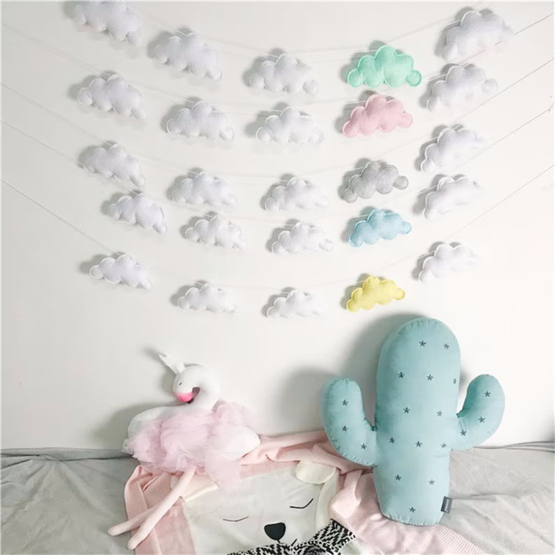 Nordic Felt Cloud Garlands Str - Baby Nursery Ornaments 评论和价格