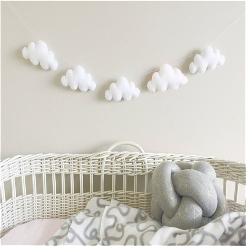 Nordic Felt Cloud Garlands Str - Baby Nursery Ornaments 评论和价格